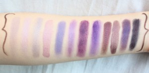 Violet swatches - indirect sunlight