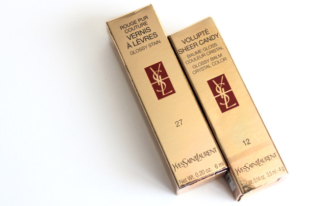 YSL Glossy Stain, Glossy Balm review packaging