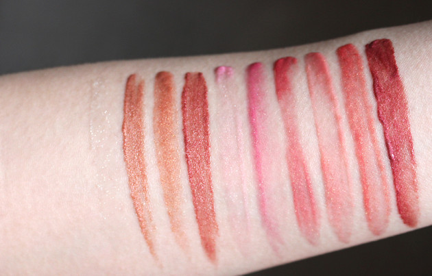 Marcelle Lux Gloss swatches, sans creme