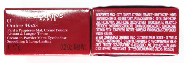 Clarins Ombre Matte Eyeshadow ingredients cream-to-powder