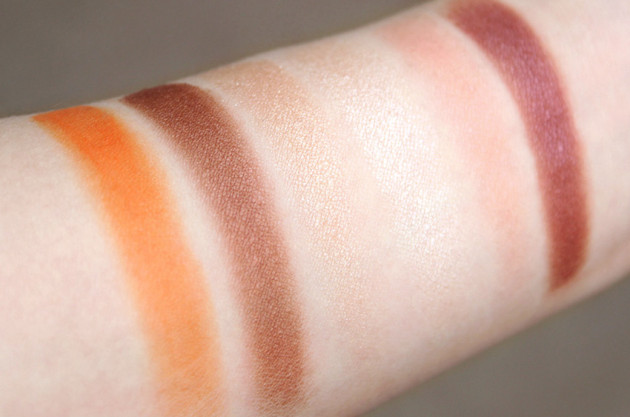 shu uemura orange eyeshadow palette swatches brave beauty