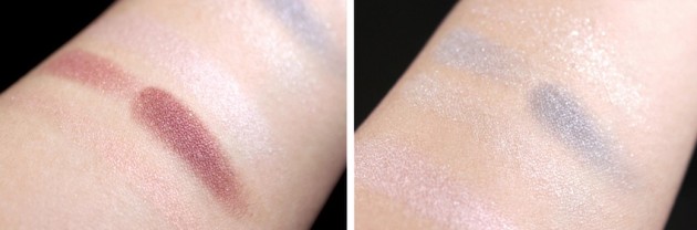 Marcelle Trio+ Plum Envy, Glacial swatches review eyeshadow quad