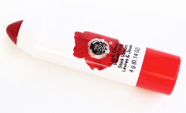 The Body Shop Red 40 Lip Cheek Velvet Stick review swatch