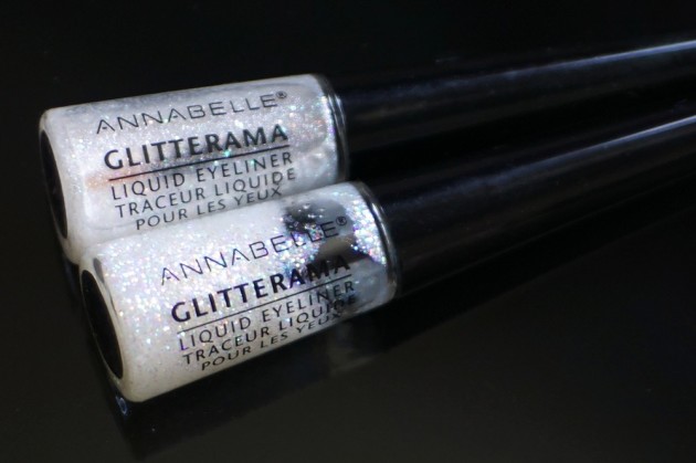 Annabelle Glitterama review swatches - Mily Way vs Night Light