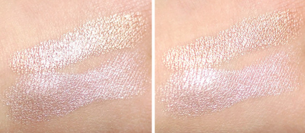 Elizabeth Arden Eclipse Sunset Glow highlighter vs Clinique Chubby highlighter