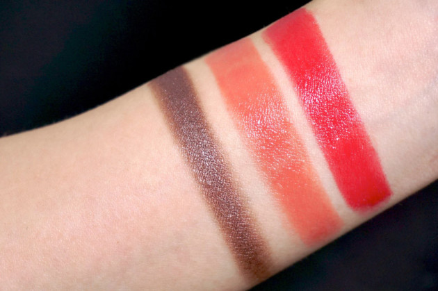 Clarins swatches Pink Cherry, Silver Plum, Rose Praline review