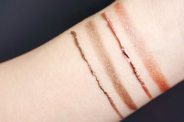 Clarins golden peach golden sand swatches review photos