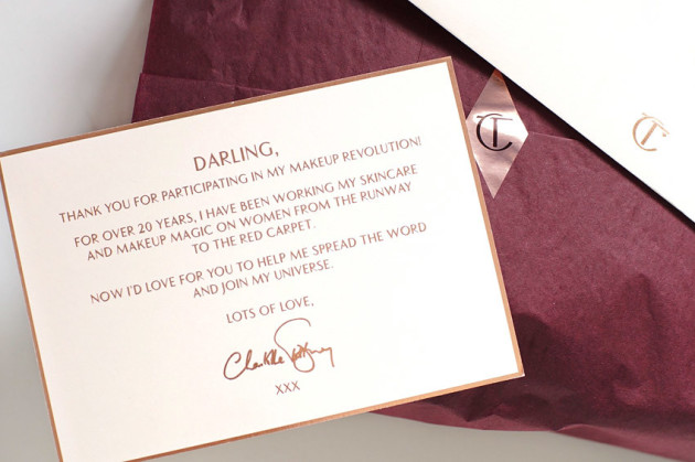 Charlotte Tilbury order packaging