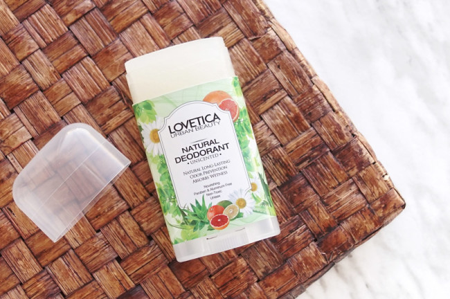 Lovetica deodorant review unscented photos compariison