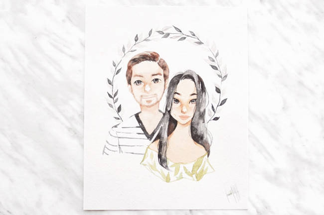 Commissioned watercolour portrait by Isabel Hernandez