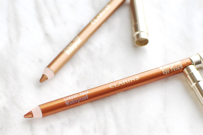 Clarins bronze gold sunkissed eyeliner swatches review photos